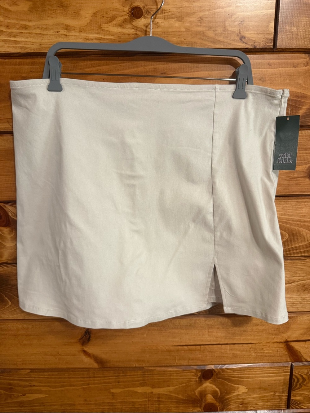 Wild Fable Off-White Mini Skirt with Front Slit